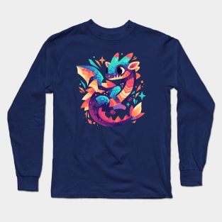 Cute Geometrical Colorful Dragon Long Sleeve T-Shirt